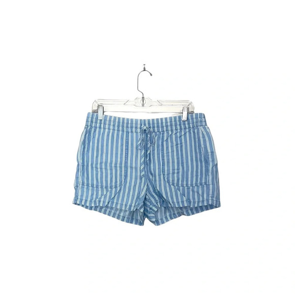 Calvin Klein Blue & White Striped High Rise Pull-on Fabric Shorts 6 Women’s - Picture 1 of 12